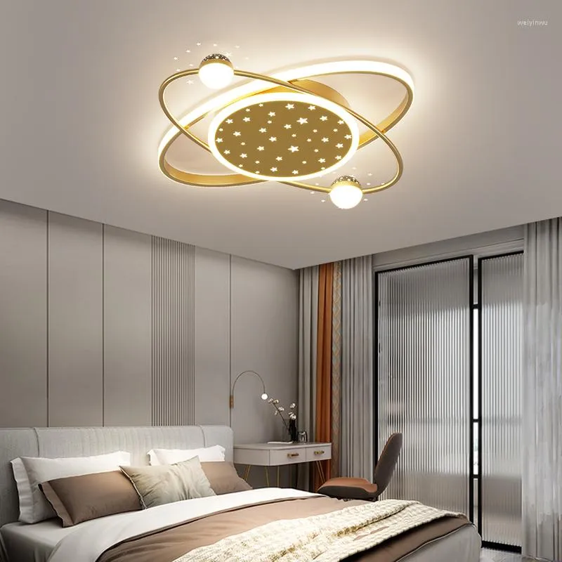 Plafonniers nordique personnalité créative garçon rêve planète chambre d'enfants moderne minimaliste lumière LED chambre salon lampe