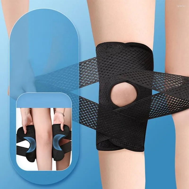 Knäskydd Professionell hängslen med sidostabilisatorer Wrap Ultra-mjukt bandage för kvinnor män Sport Gym Dans 1 PC