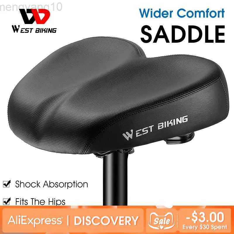 Selle per bici WEST BIKING Allarga la sella per bici elettrica Addensare Soft Ergonomic Spinning Bike Cuscino per bicicletta elettrica Ciclismo Viaggi Sedile confortevole HKD230710