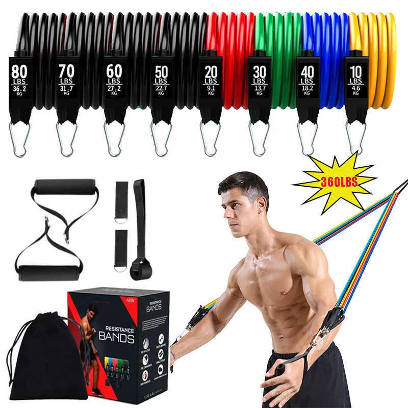 Bandes de résistance Corde de traction en latex Bandes de fitness élastiques Équipement de gymnastique pour la musculation à domicile Musculation Musculation Expander Ensemble de bandes de résistance HKD230710