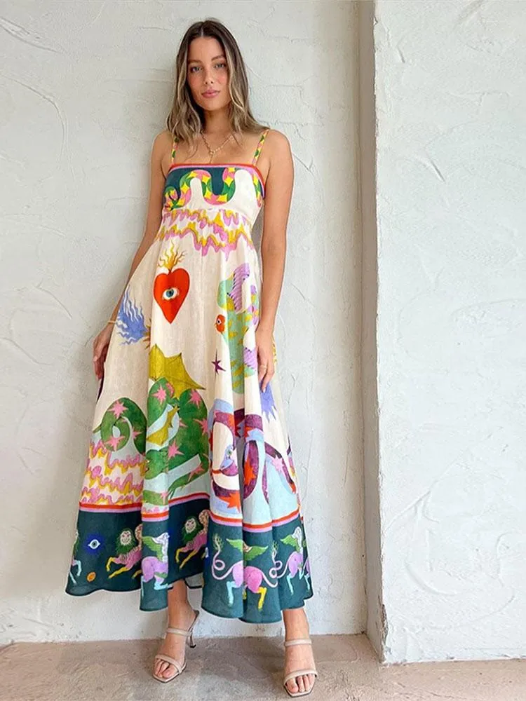 Casual Geometric Print Patchwork V Neck Sling Dresses Casual Geometric Print Patchwork V Neck Sling Dresses