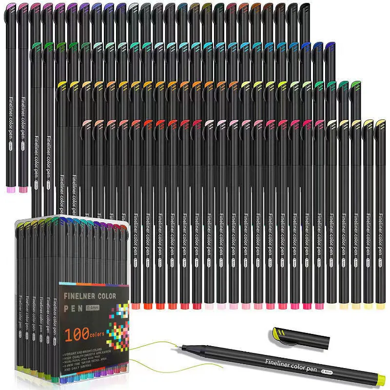 Marqueurs 1224364860100 Ensemble de couleurs 0,4 mm Micro Tip Fineliner Pen Dessin Peinture Croquis Fine Line Art Marker Office School Papeterie 230710