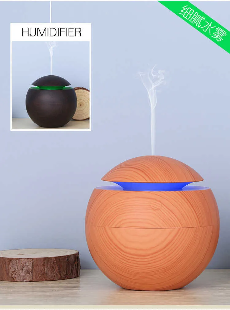 Luchtbevochtigers Mini Luchtbevochtiger Elektrische Geurverspreider Hout Ultrasone Luchtbevochtiger Olie Aromatherapie Cool Mist Maker Voor Thuis Auto