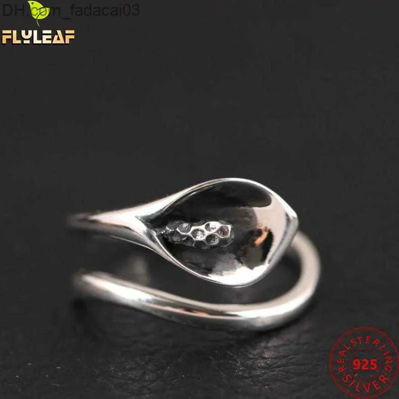 Vigselringar Äkta 925 Sterling Silver Smycken Kara Lily Dam Open Ring Original Design Retro Style Dam Accessoarer 2022 Z230711