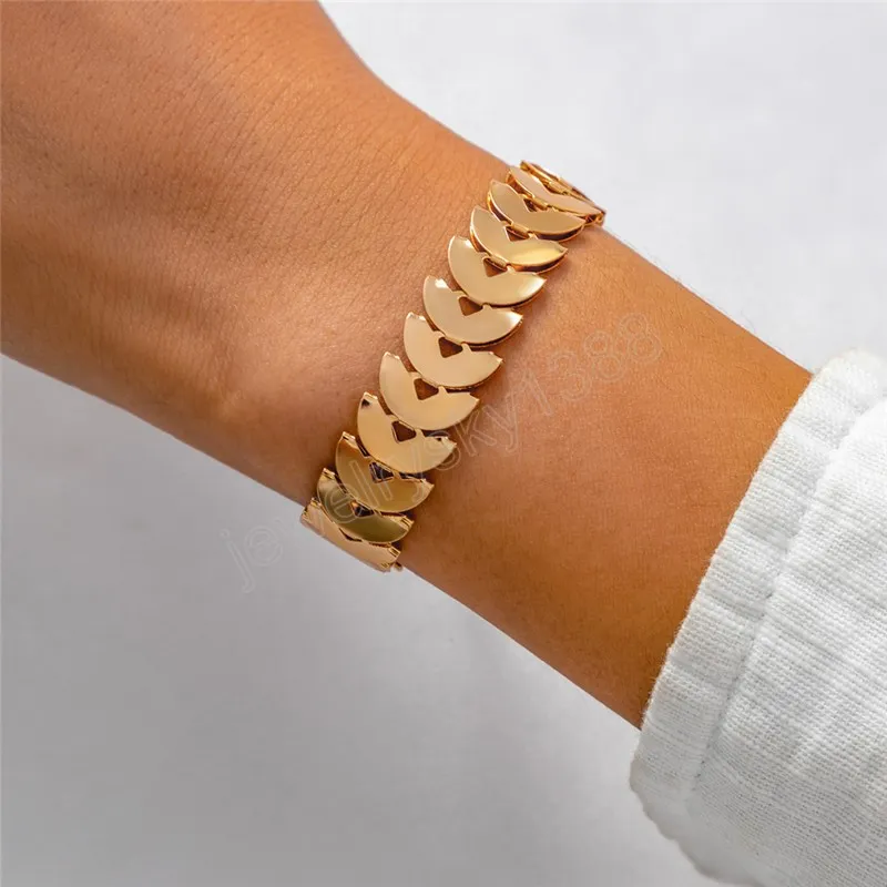 Unregelmäßige Liebe Herz Kette Armband für Frauen Mode-Statement Vintage Charme Link Armreif Paar Hand Schmuck Geschenk