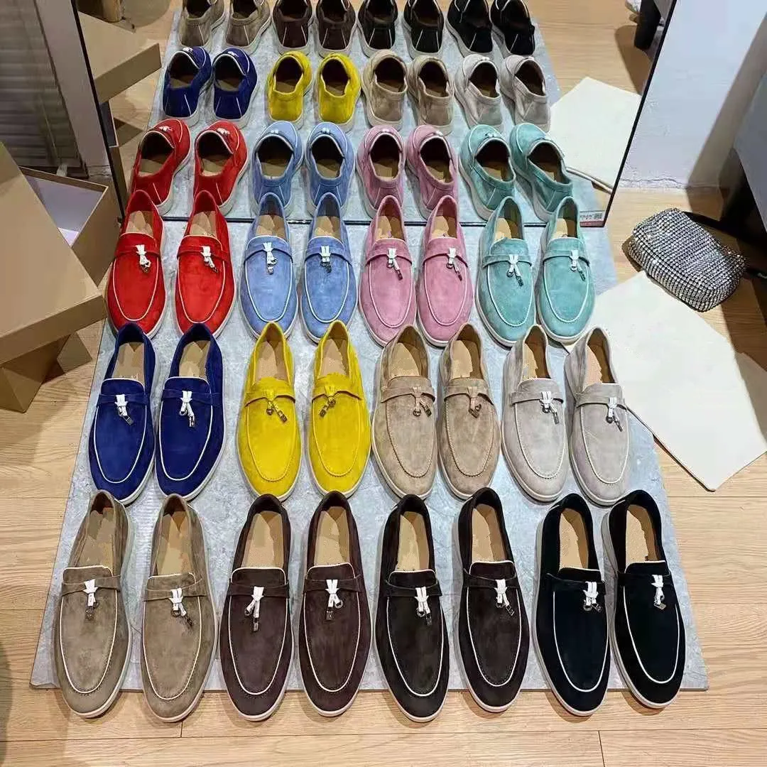 Moda s zambak loafers ayakkabı bayan lazy iş rahat düz yürüyüş eğilimi kadınlar süet lehter stlye siyah bej rahat lp sürücü ayakkabı büyük boyut 35-43