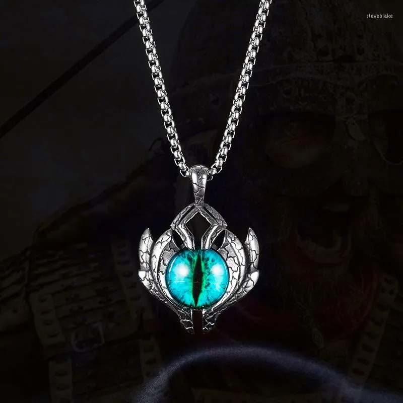 Pendentif Colliers Japon Corée Gothique Rétro Oeil Du Diable Mâle Collier À La Mode Hommes Rue Hip-Hop En Acier Inoxydable Chandail Chaîne Pour Petit Ami