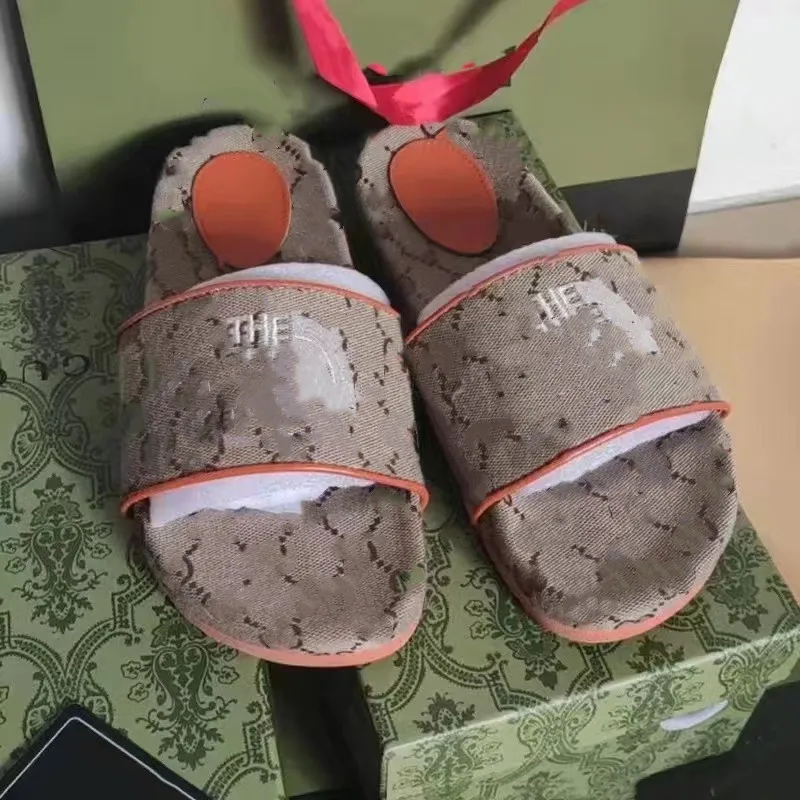 Canvas rutschkana G sandal designer män kvinnor Kamel och ebenholtsbrunt läder Plattform toffel Broderade Bokstavsbilder Tjocka Skor Skumgummi Dhgate Män Sandles 14