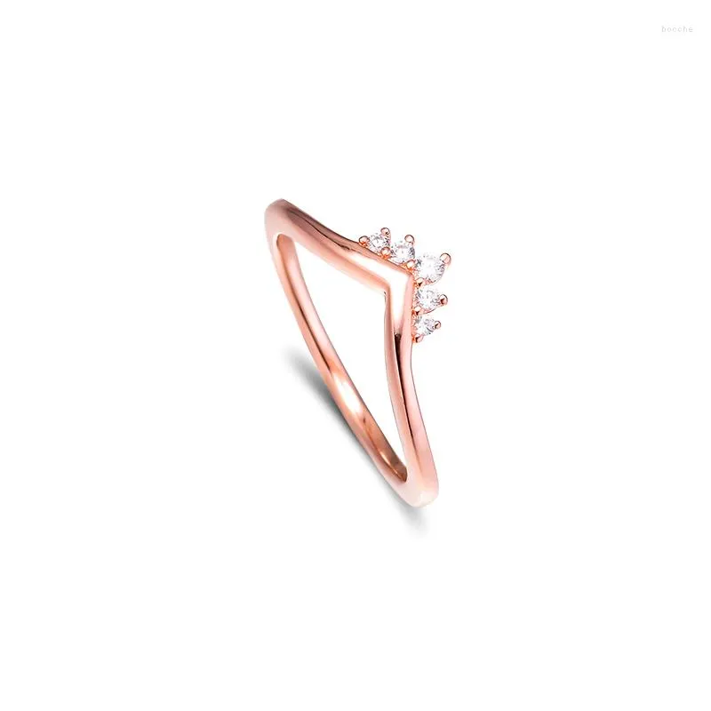 Bagues Cluster Rose Tiara Wishbone 925 Sterling-Argent-Bijoux