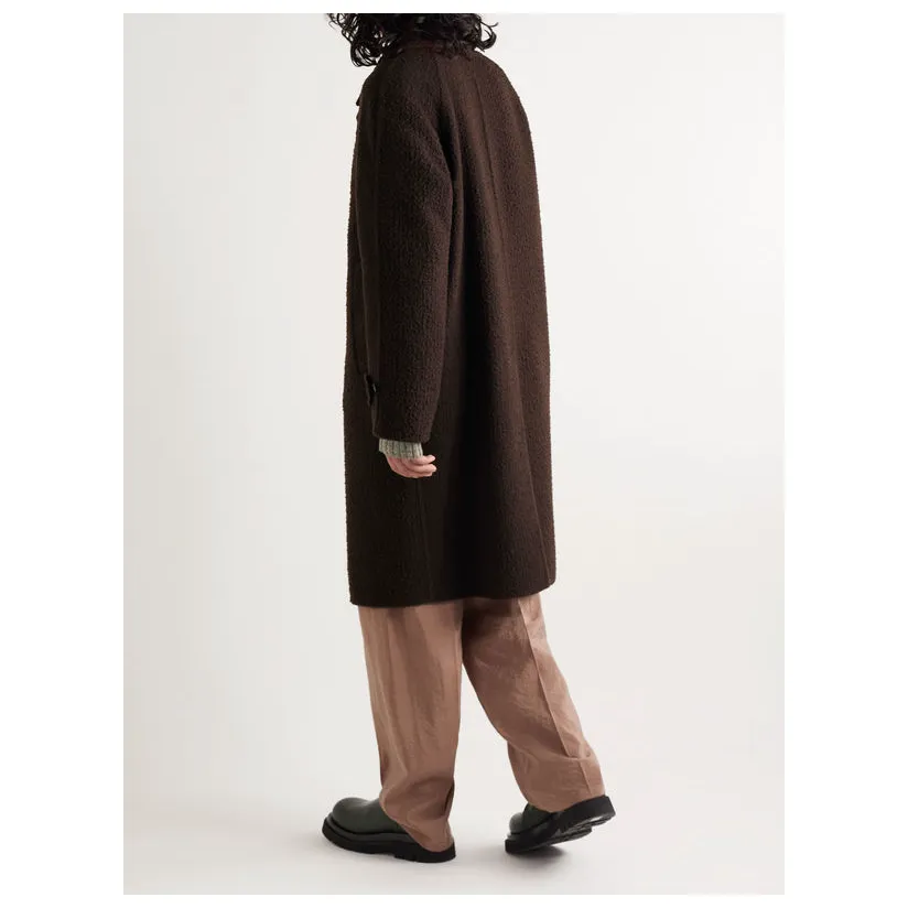 Manteaux en laine pour hommes Piacenza Cachemire Manteau long en laine marron foncé