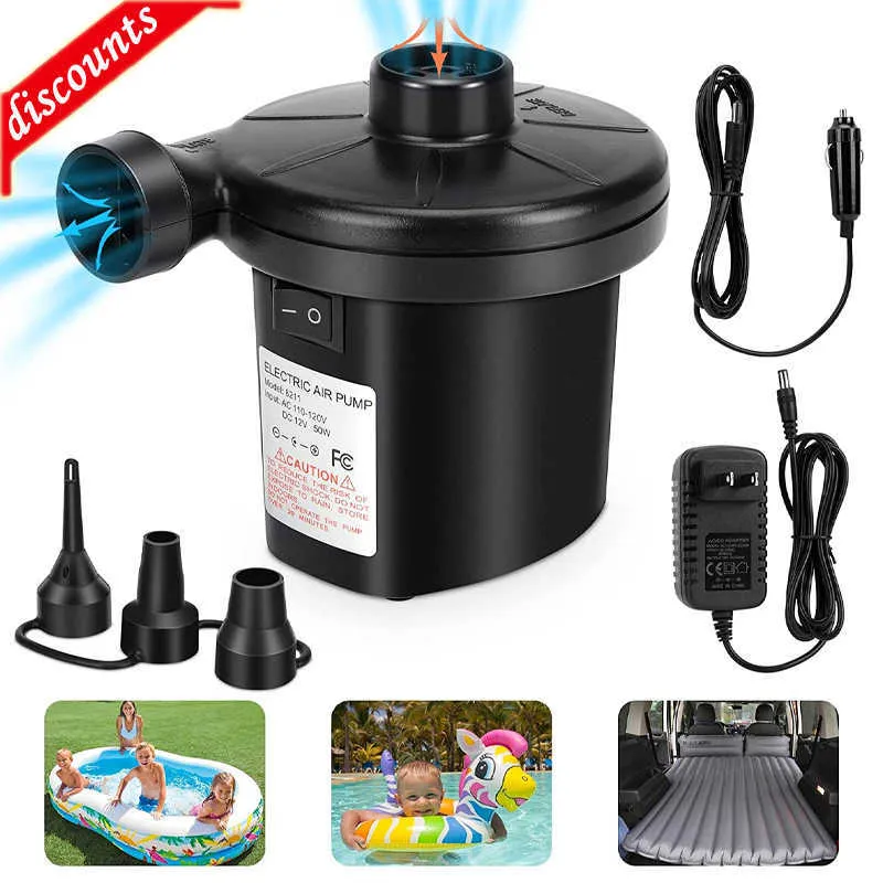 Nova mini bomba inflável almofada de ar elétrica bomba de acampamento colchão de enchimento rápido portátil piscina soprador de enchimento de ar 110/220V