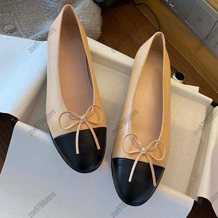 Women's ballet flats bow designer flat single shoes fashion ladies classic design home office resort top design shoe