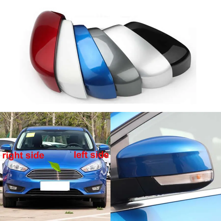 For Ford Focus 2012 2013 2014-2018 Car Outside Reverse Mirror Cover Cap Wing Door Side Mirrors Housing Shell Color Painted 1PCS