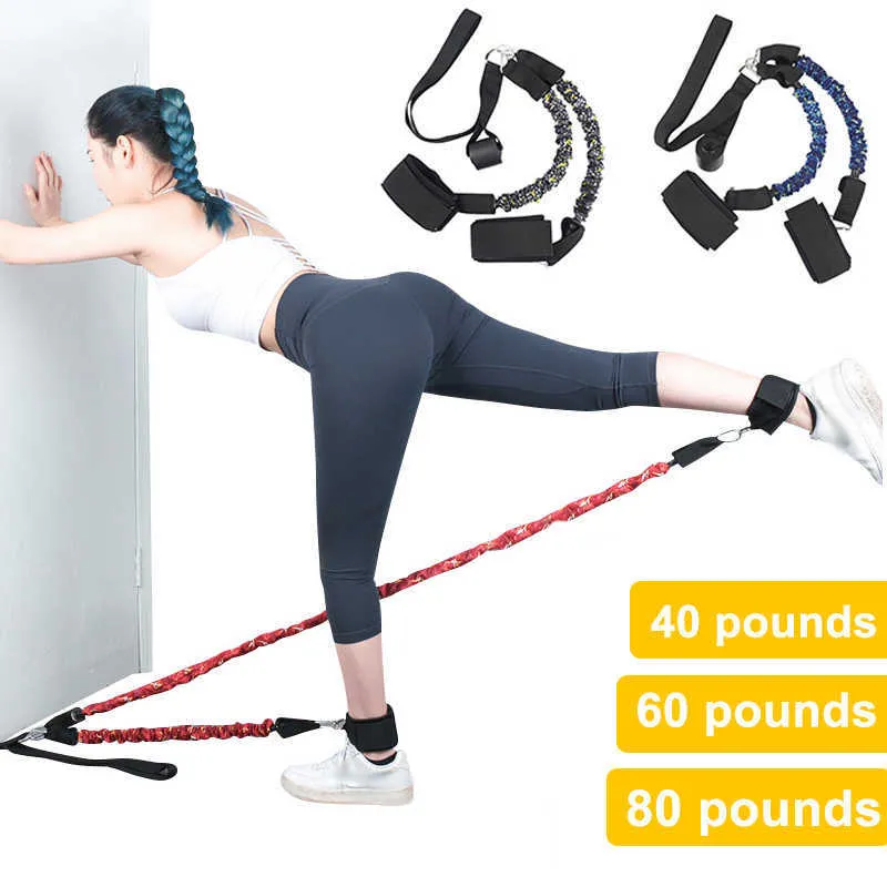 Resistance Bands Fitness Ankle Straps Sports Training Resistance Band Ankle Support Door Anchor Leg Hip Power Strengthen Pull Rope Pulley Strap HKD230710