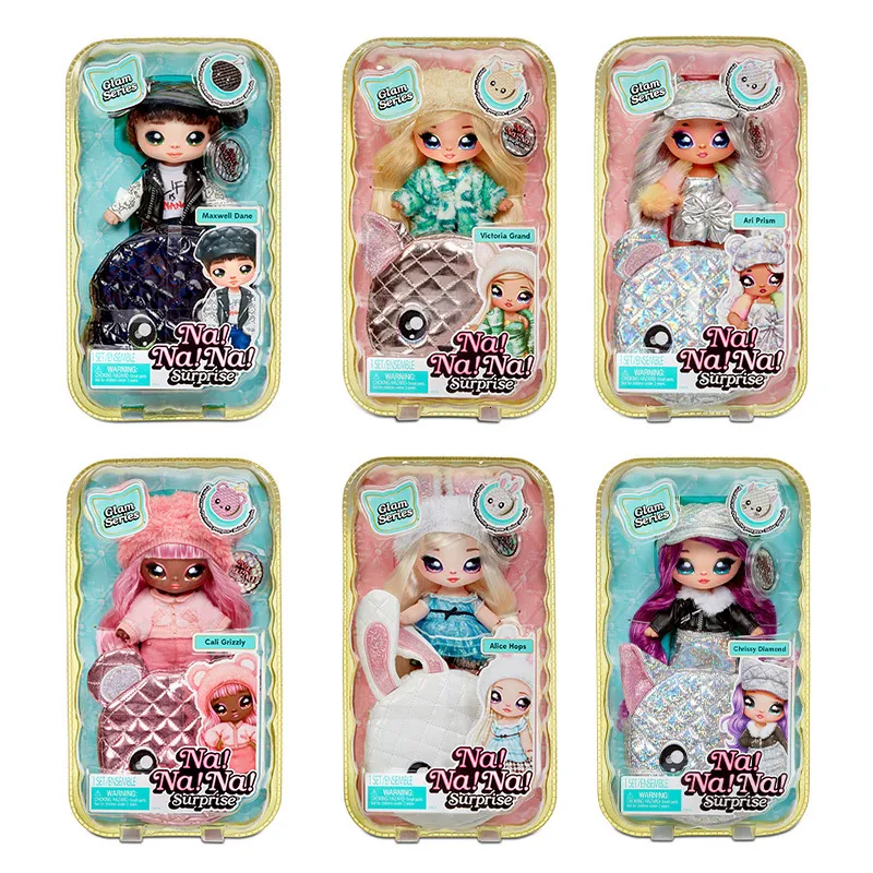 Dolls Original NANANA 2 in 1 Doll Glam Series Alice Hops Melanie Mod Surprise Fashion Plush Purse Christmas Gift Toys for Girls 230710