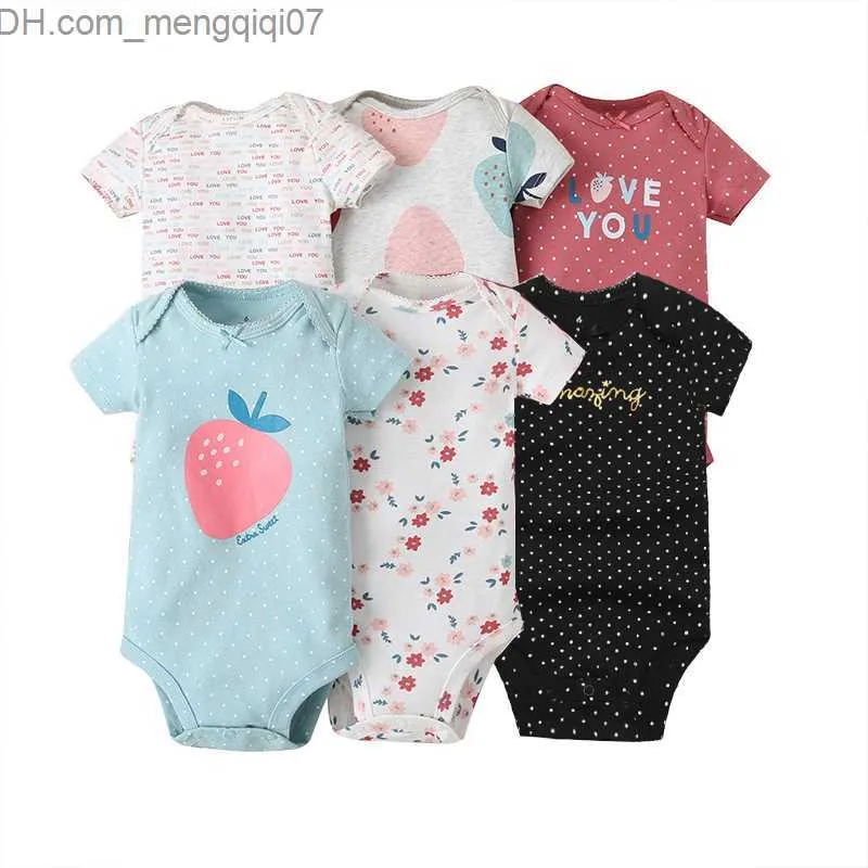 Dompers 2023 Unisex 6 Piece Baby Girl Одежда хлопок новорожденный кожа для кожи Baby Boy Jumpsuit Cartoond Print Girl Baby Olde Ropa Bebe 6-24M Z230711