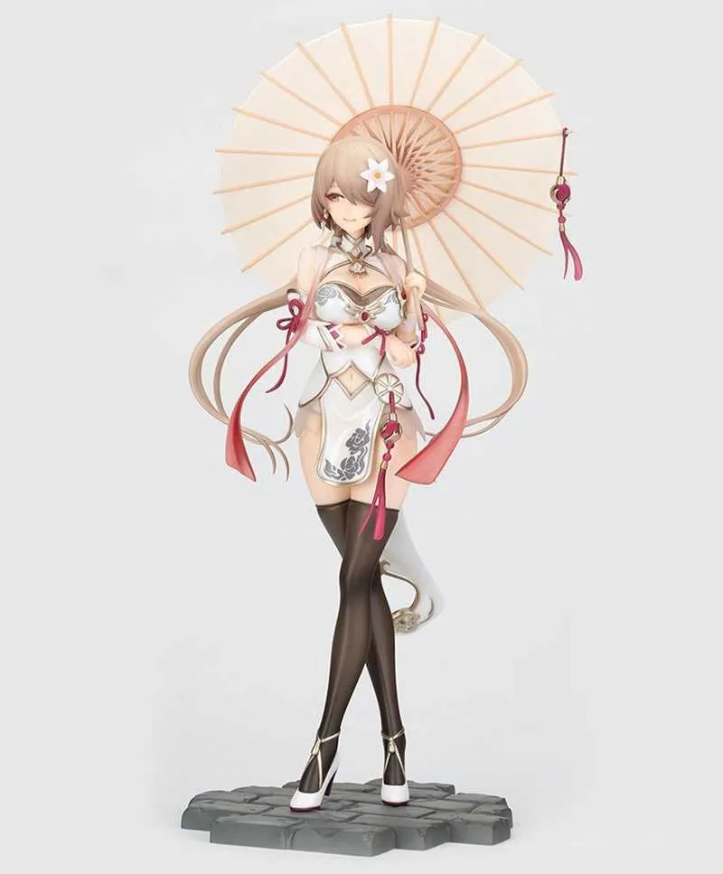 Figuras de brinquedo de ação anime figura de impacto cheongsam tomar um guarda-chuva em pé modelo coleção de brinquedos decoração pingente