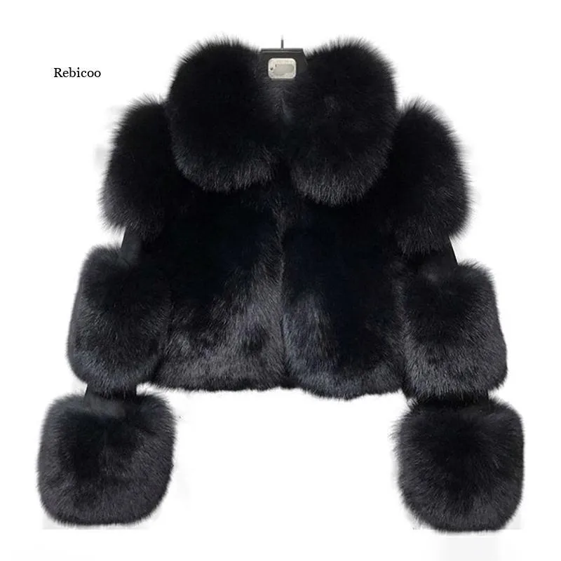 Suits Jacket Coat Fox Fur Collar Coat Winter Fur Coat Women Clothes High Quality Overcoat Thicken Warm Long Coats Female