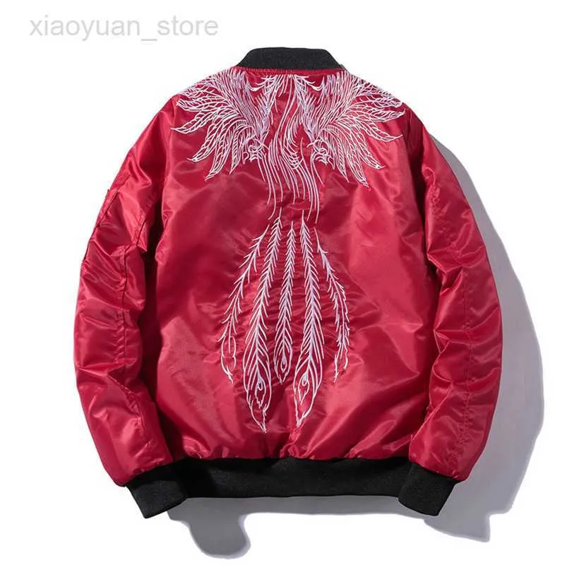 Jaqueta Masculina Jaqueta Bomber Masculina Phoenix Bordada Sukajan Jaqueta Japonesa de Beisebol Japonês Roupas Acolchoadas Primavera Inverno MA1 HKD230710