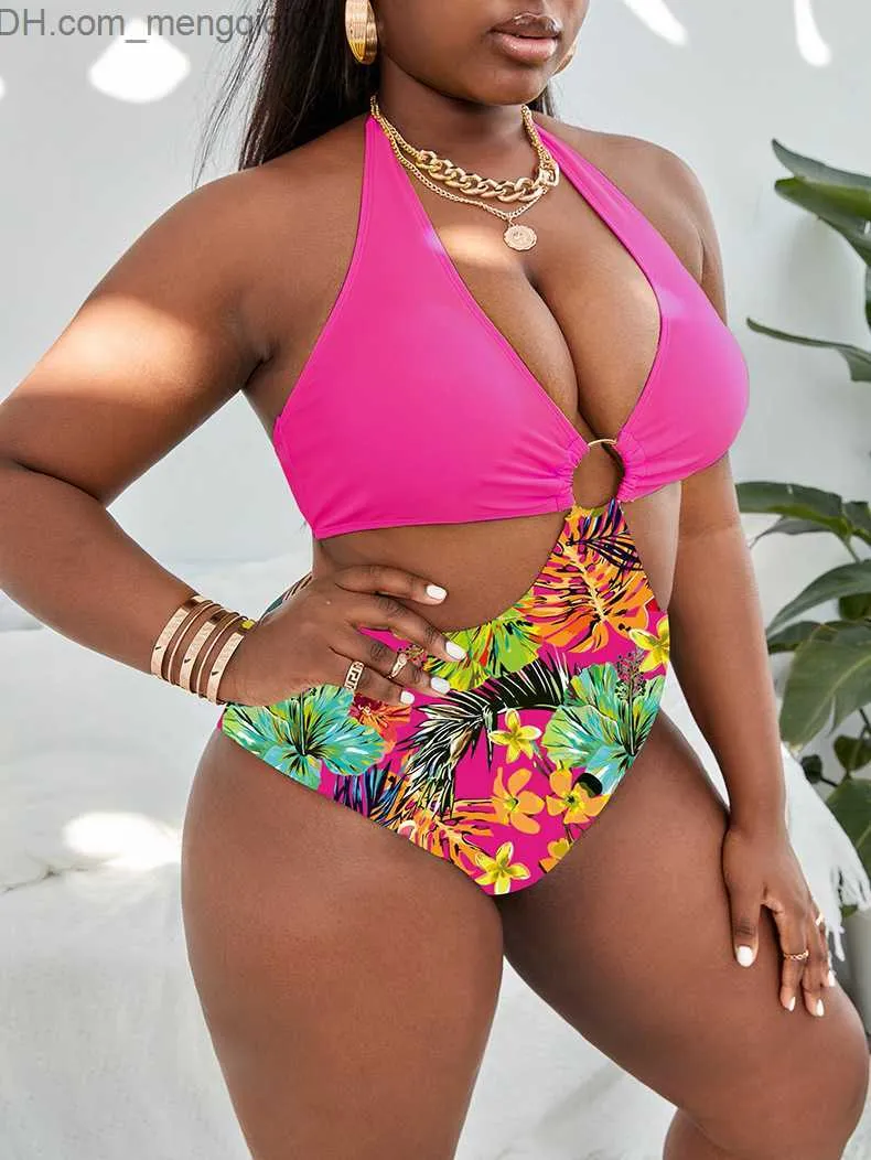 Damen-Bademode, übergroße Badebekleidung mit hoher Taille, 2022, neues Mesh-Bikini-Set, Plus-Size-Bademode für Frauen, gepolsterter Badeanzug, Retro-Badeanzug mit langem Rock, Z230711