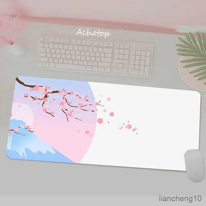 Mouse pads de pulso Cherry Blossoms Art Desk Mat 1200x550 Custom Gaming Mouse Pad Grande Slipmat PC Gamer Tapete Tapete de Mesa R230710