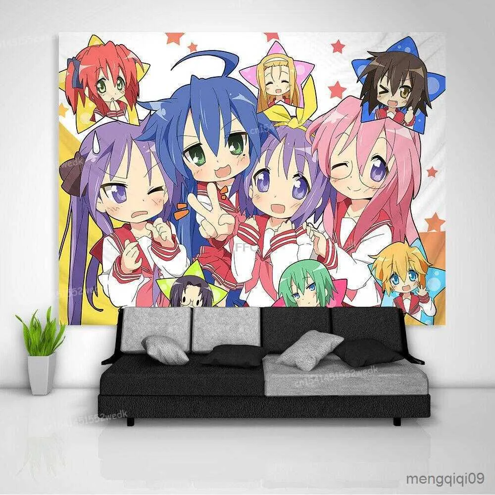 Tapisseries Lucky Star Tapisserie Tenture Anime Fond Tissu Tapisseries Décoratives Décor À La Maison Pour Chambre R230710