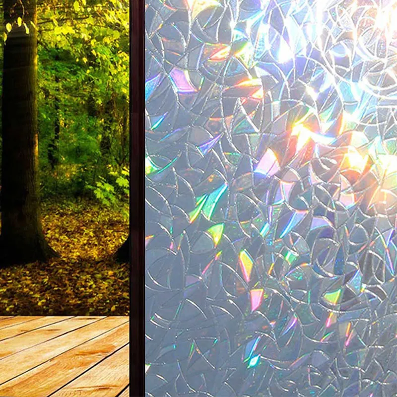 3D Wall Panel Rainbow Effect Suncatcher Sticker Window Films Privacy Home Decorative Film AntiUV NonAdhesive Static Cling Glass 230707