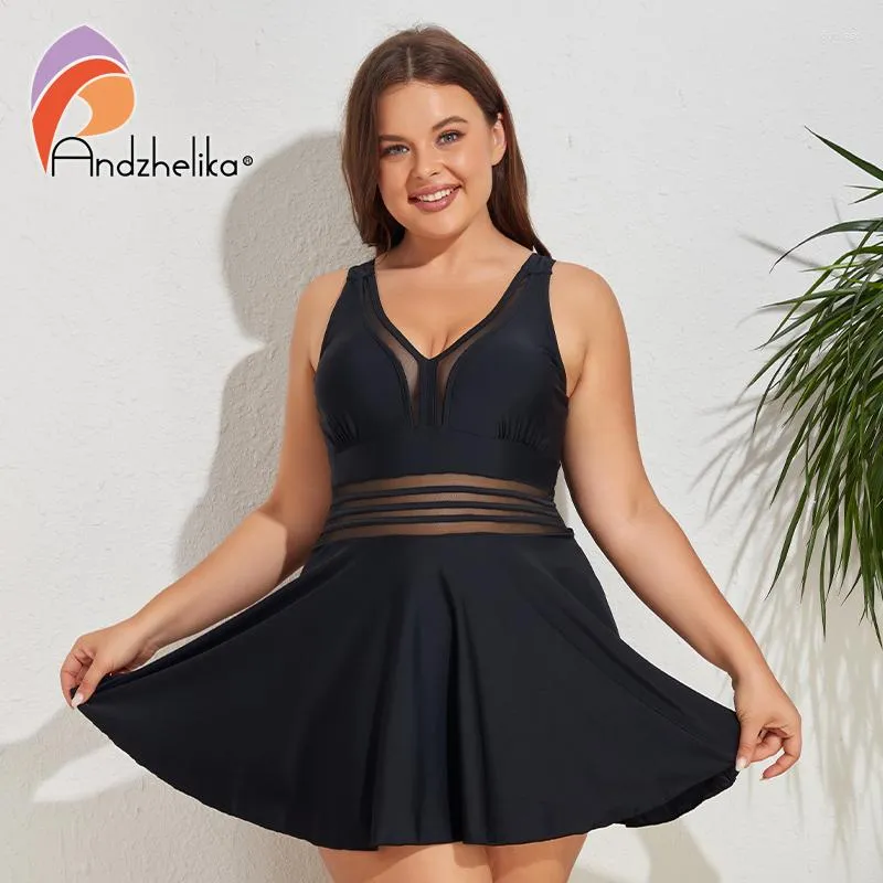 V Neck Mesh Swimdress: Tummy Control, Beach Fit For Women Plus Size One  Piece Dress With Black And White Design From Doulaso, $19.01
