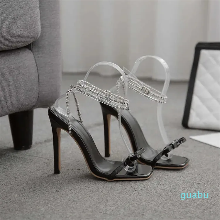 ليدي صندل الكعب العالي الربيع الموضة الجديدة متعددة الاستخدامات شبكة Caesalpinia pulcherrima رومانية أحذية المرأة