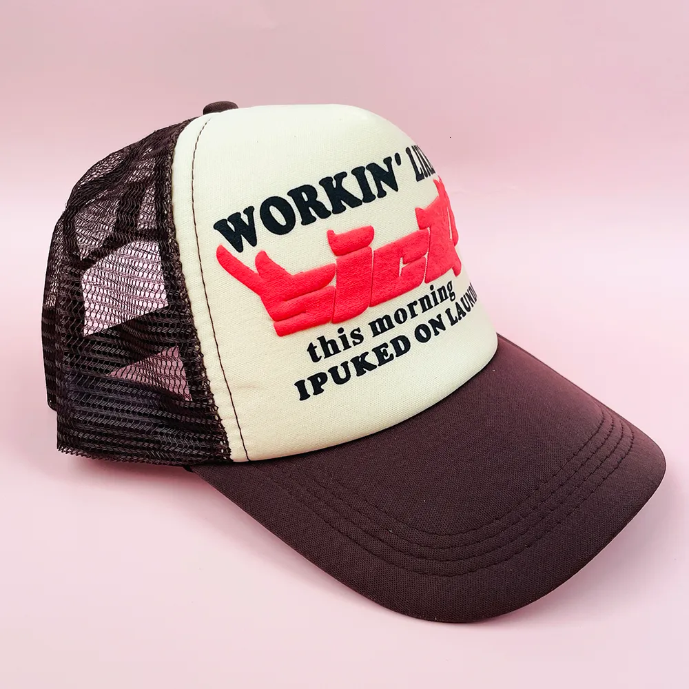 Top Caps y2k Sicko Trucker Beyzbol Kapağı Kadınlar Erkekler 3d Kırmızı Baskı Mektubu Şapka Hip Hop Örgü Ayarlanabilir Gorras 230707