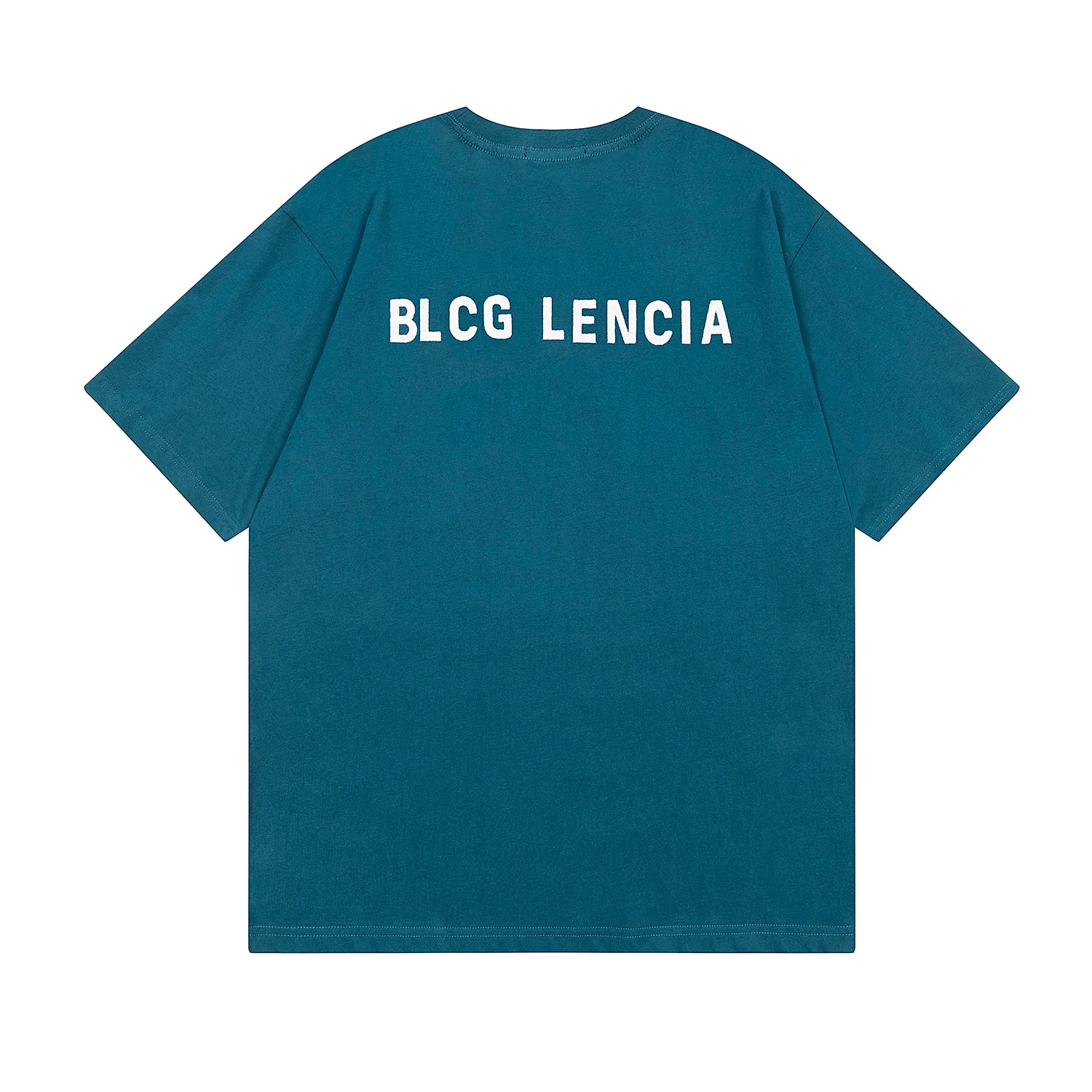 BLCG LENCIA 2023 Summer New 250g 100% Cotton T-shirt Men High Quality Print Color Sleeve Drop Tshirts Oversize Tops 2023160