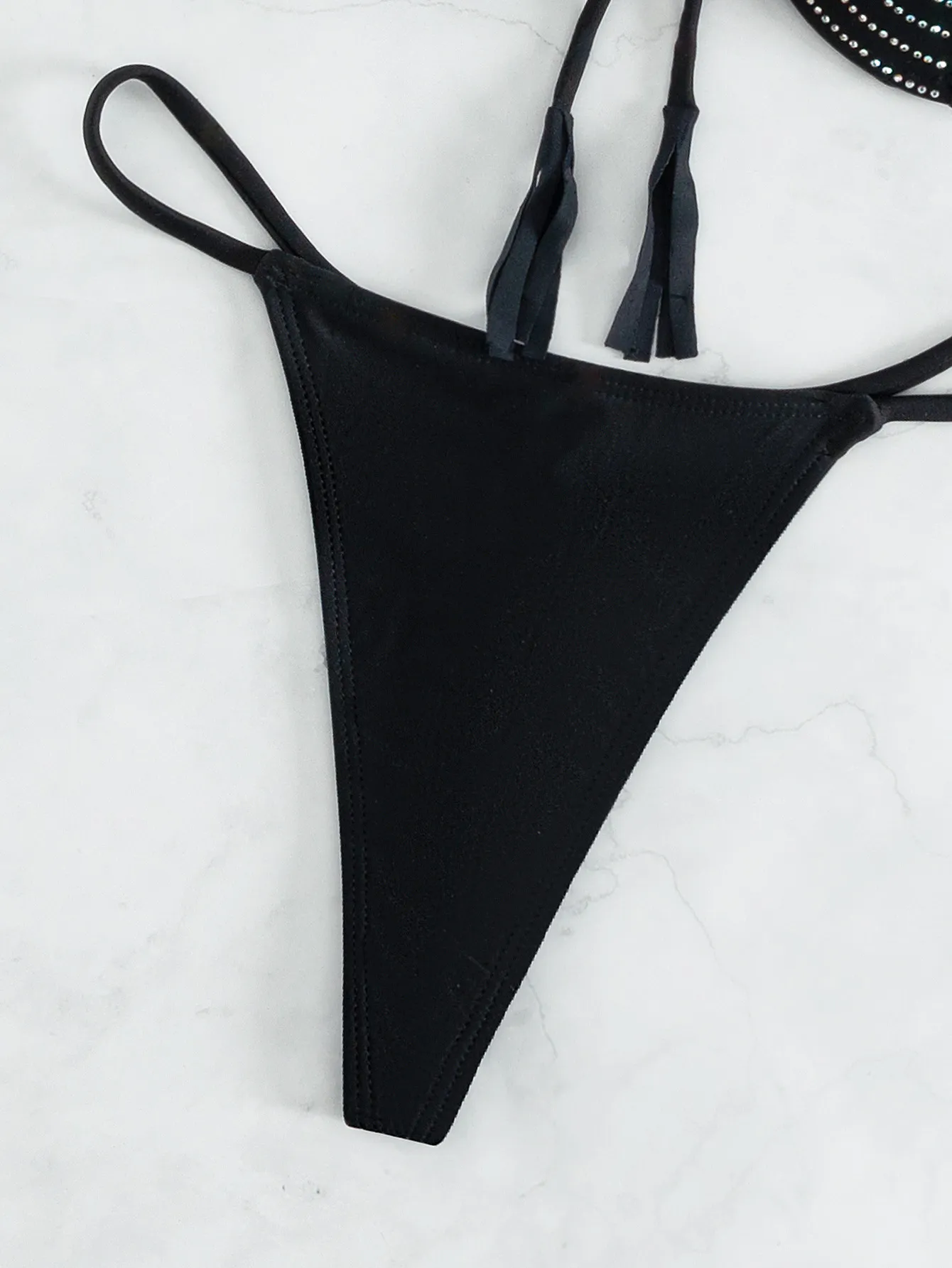 Luxury Halter Black Lace Up Bikini Set For Women Micro Thong Swimsuits With  Brazilian Style Triangle Swimwear 230707 From Kong003, $11.77