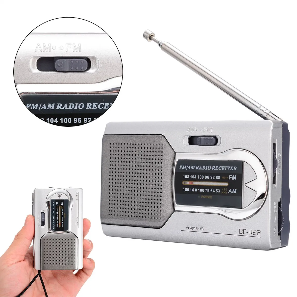 2022 Multifunktionaler Bluetooth Lautsprecher AM FM Radioantenne Tragbarer  Empfänger Retro Radio Player Handbuch Handstromerzeugung Solar Char220W Von  34,07 €