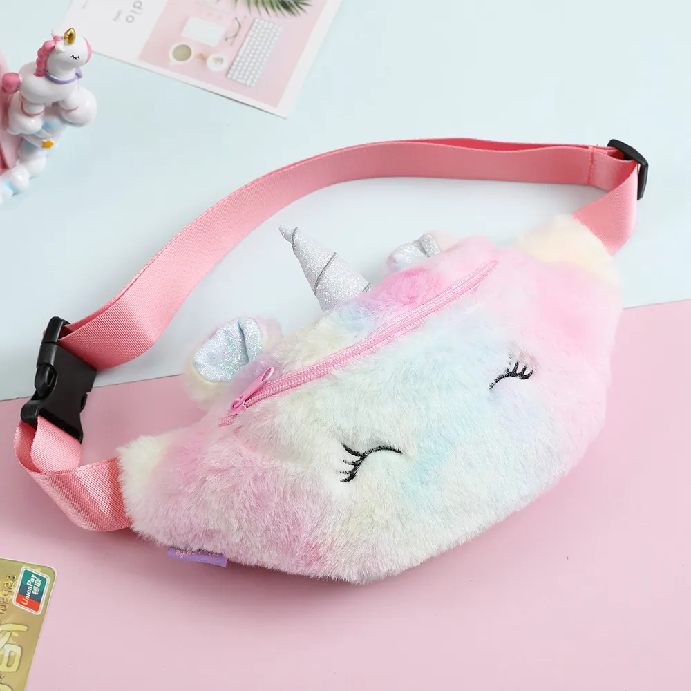 Barn Unicorn Ryggsäck Fylld penna Midjeväska Bälte Fanny Pack Beach Student Tonåring Handväskor Sport Barn Gym Utomhus kosmetiska väskor 2307103BF