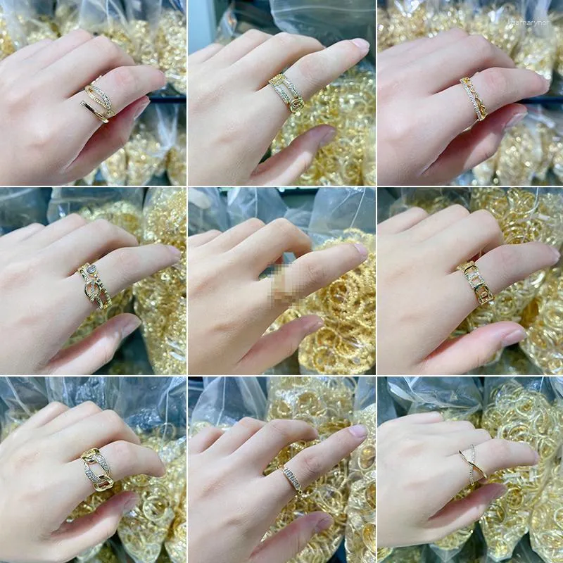 Cluster Ringe Strass Vintage Für Frauen Ins Flut Verlobung Hochzeit Edelstahl Ring Koreanische Modeschmuck 2023 Großhandel