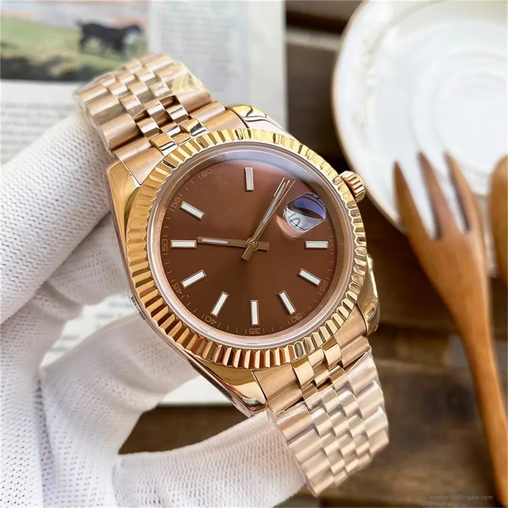 Relojes de moda para mujer, esfera brillante, oro rosa, acero inoxidable,  fecha, impermeable, cuarzo, para mujer