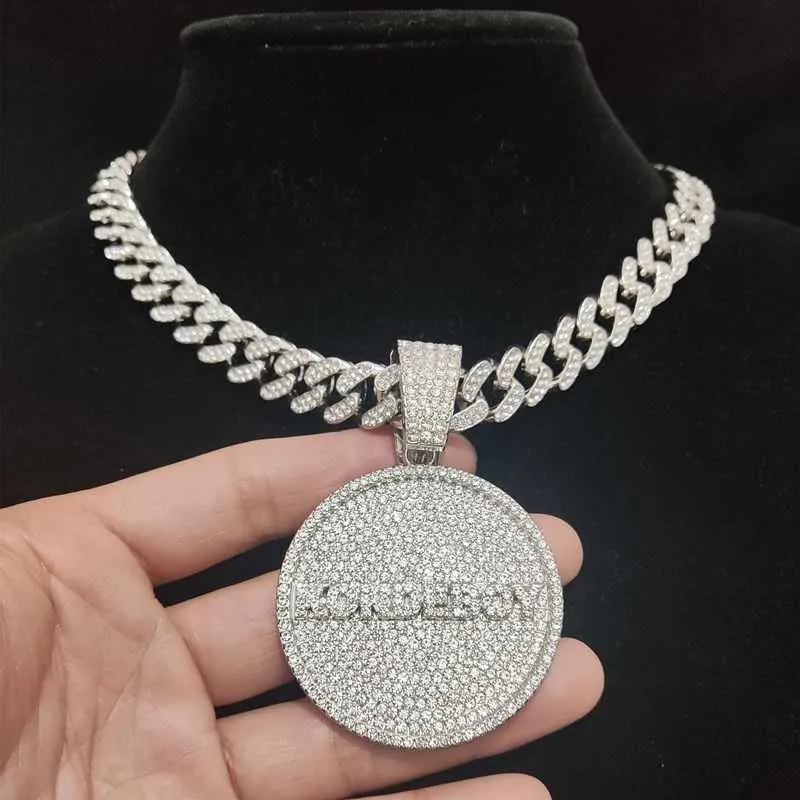 ヒップホップネックレス、キュービックジルコニアを備えたメンズ 