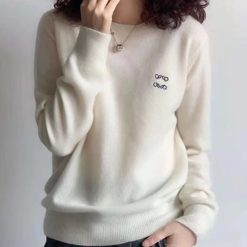 Kadın Tasarımcı Loeweelies Sweaters Loewees Örgü Mürettebat Boyun Uzun Slevee Hardigan Hoodie Nakış Giysileri Sonbahar ve Kış Marca De Lujo Espanola 792