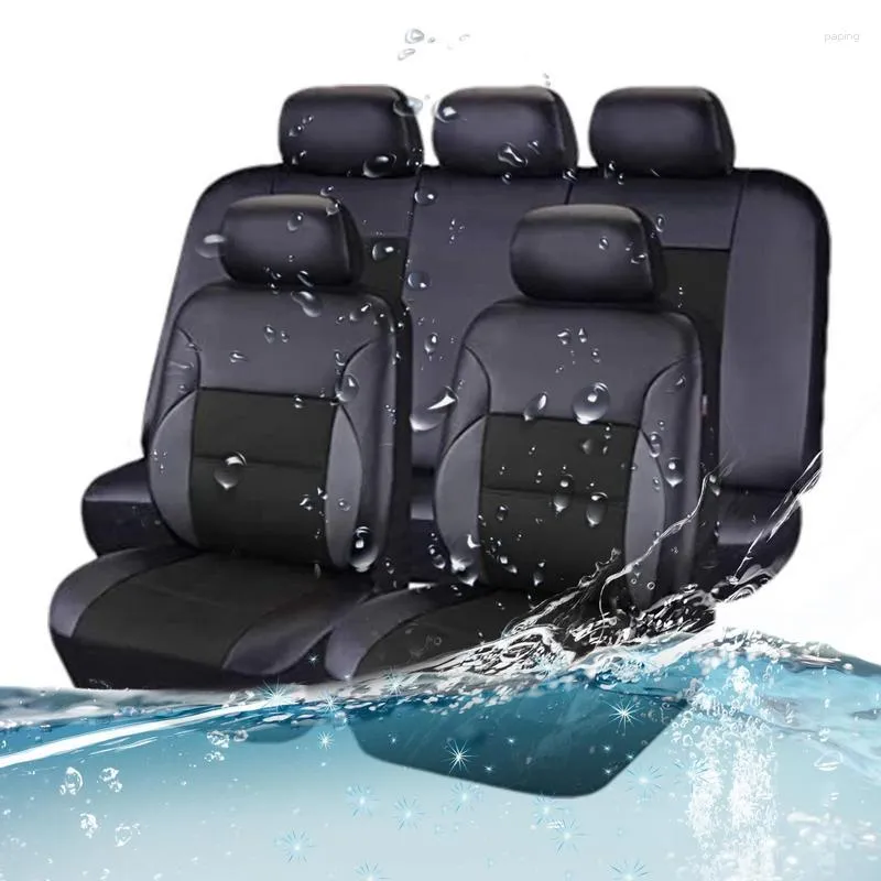 تغطي مقعد السيارة مقاعد واقي أمامي عالمي PU مقاعد جلدية تغطي ماء وسادة غير قابلة للانزلاق