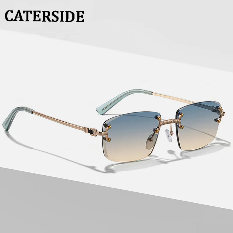 Rimless Square Sunglasses: Trendy UV400 Protection, Gradient  display picture 1