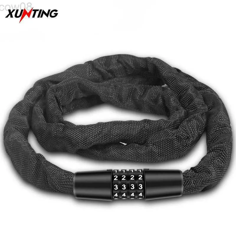 Bike Locks Xunting Bike Lock 4 Digit Code Combination Security Lock for Bicyc Equipment MTB Carbon Anti-tht Lock Mount Bike Accessories HKD230710