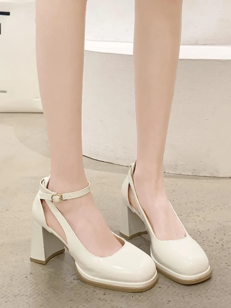 Women's Crystal Block Heel Sandals Double Transparent Strap - Temu