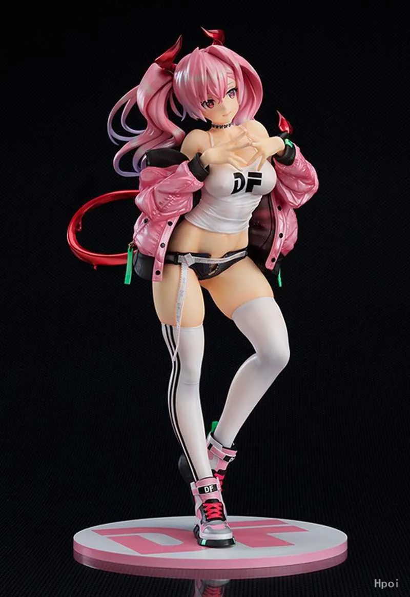 Action-Spielzeugfiguren, 25 cm, Anime-Figur, rosa Jacke, rosa Doppelschwanz, sexy Mädchenfigur, abnehmbares Modell, Spielzeug, Aktionssammlung, Sammlung