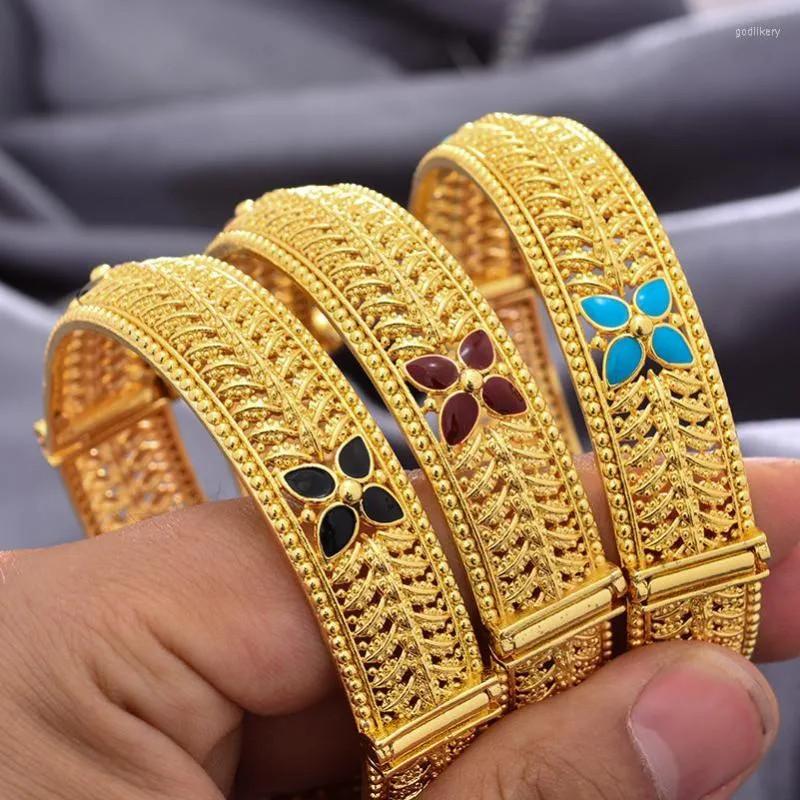 Bangle Fashion Bangles для женщин мужчины африканский дубай 18K Золотые браслеты аксессуары для свадебных вечеринок