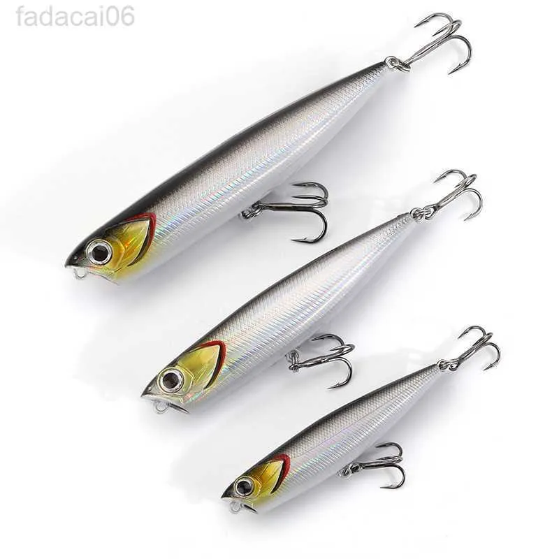 Yem Cezalar 1 PC Topwater Yüzen Kalem Wobblers 5G 10G 15G Balıkçılık Yemleri Bas Yüzey Stickbait Yapay Yürüyüş Yemleri Trolling Pesca 50 HKD230710