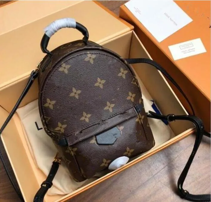 Hight Quality Women 's Palm Springs Backpack Mini Genuine Leather Children Backpacks 여성 인쇄 가죽 배낭