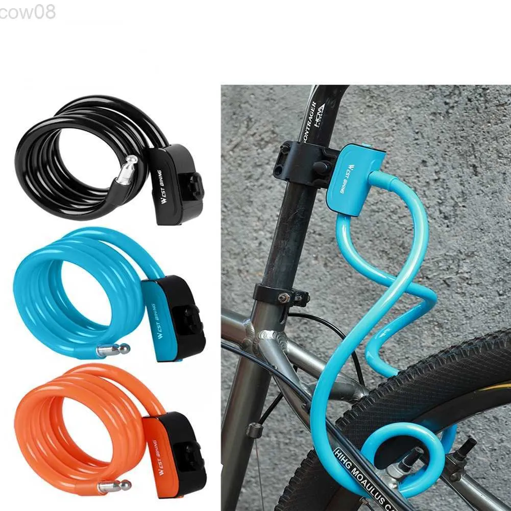 Bike Locks 1.2m Bike Cab Lock Anti-tht Bicyc Lock Motorcyc Cycling Equipment Outdoor Caring Personal Bicyc Supply HKD230710