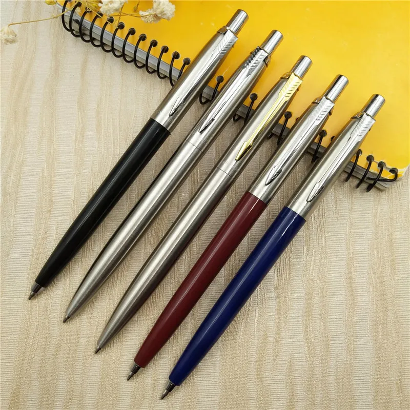 Ballpoint Pens Classic Design Commercial Metal Pen Luxury Portable Rotating Automatic Ball Exquisite Writing Tool 230707