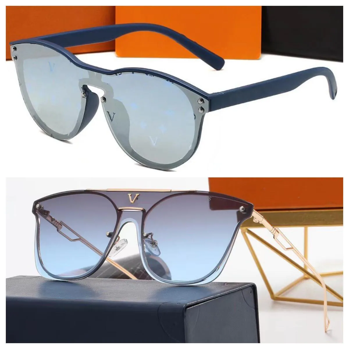 Herren-Sonnenbrille, Designer-Sonnenbrille, Damen-Lunettes de Soleil-Brille, Designer-Blume-Linse, PC-Vollformat, modische hochwertige Luxus-Druck-schwarze Brille