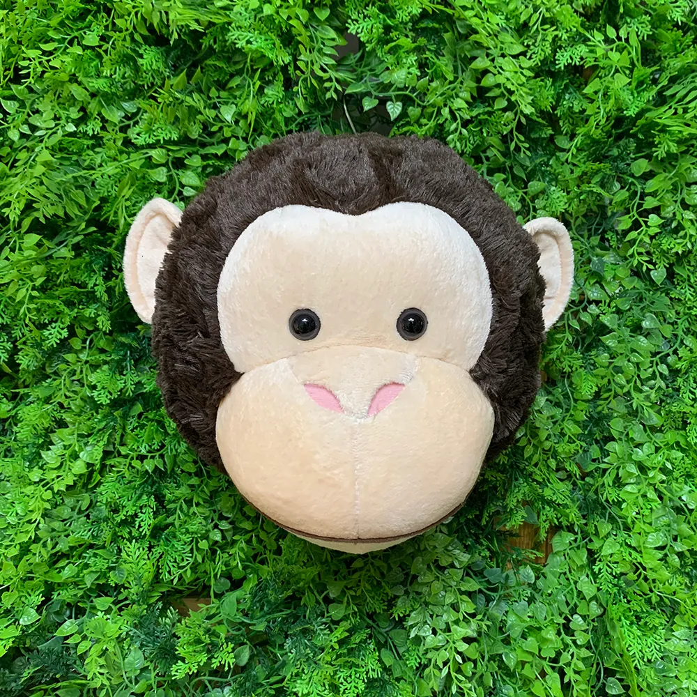 Poupées en peluche WALL 3D Ins style Tête de singe décoration murale animaux en peluche réaliste singe de la vie réelle pour chambre d'enfant forêt Zoo ours chat 230707